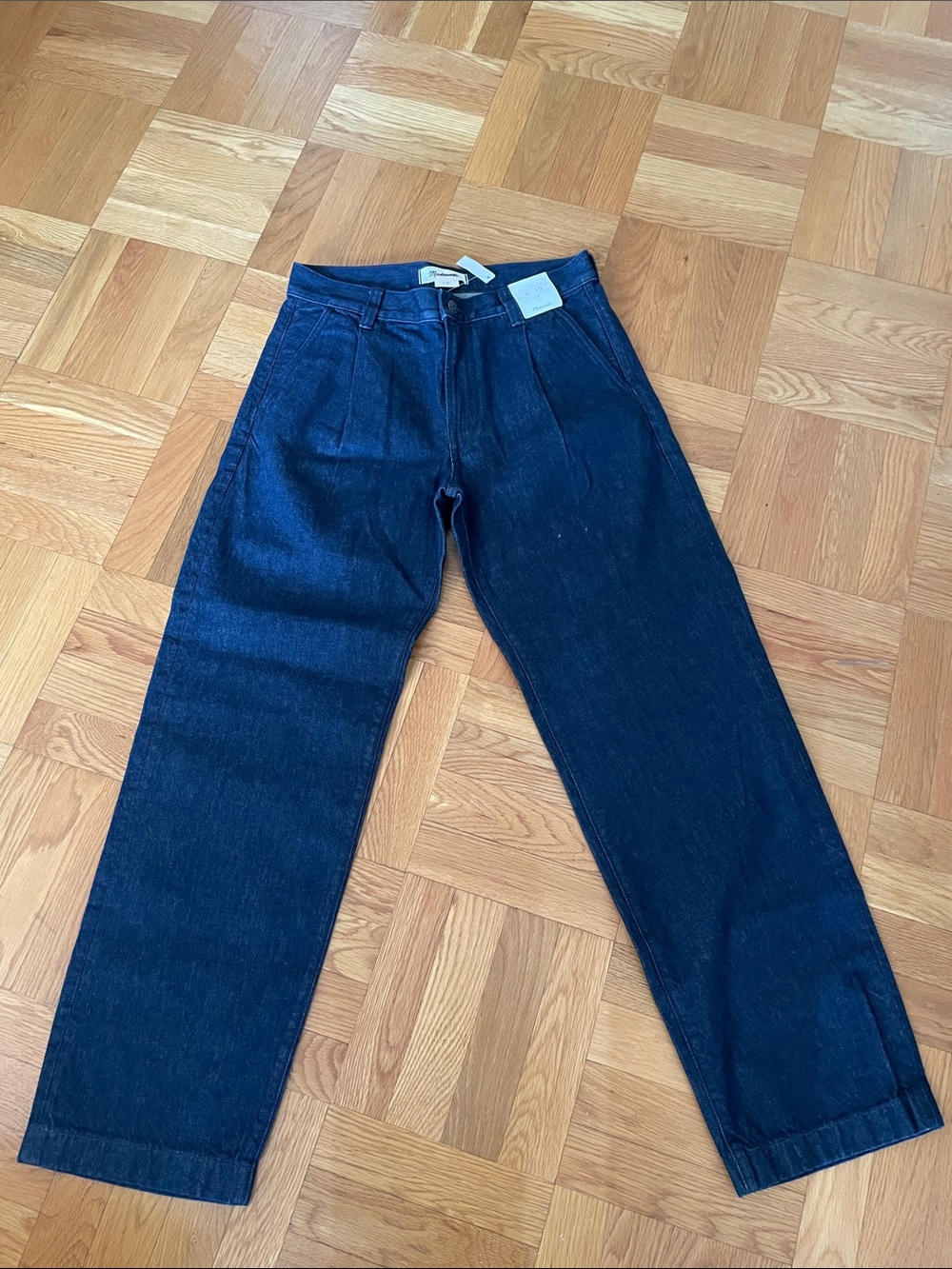 Madewell Dark Indigo Denim Pleated Pants Size 30 x 31 NEW with Tag